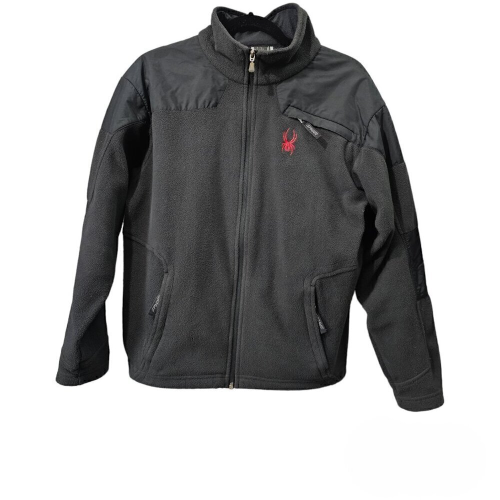 SPYDER Full Zip Fleece Black And Red Shell Jacket